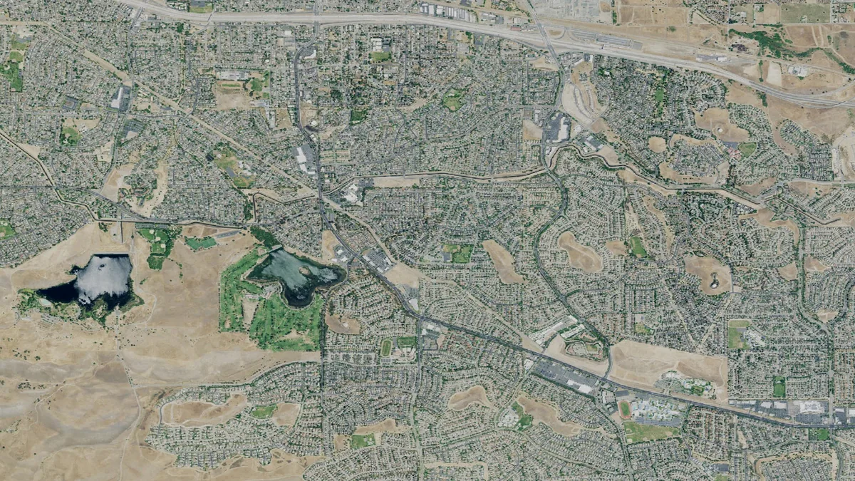 Aerial view centered on Antioch, California