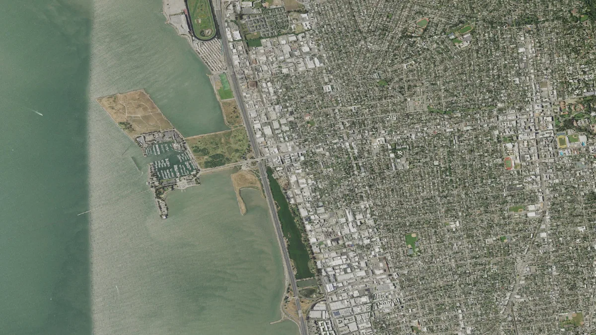 Aerial view centered on Berkeley, California