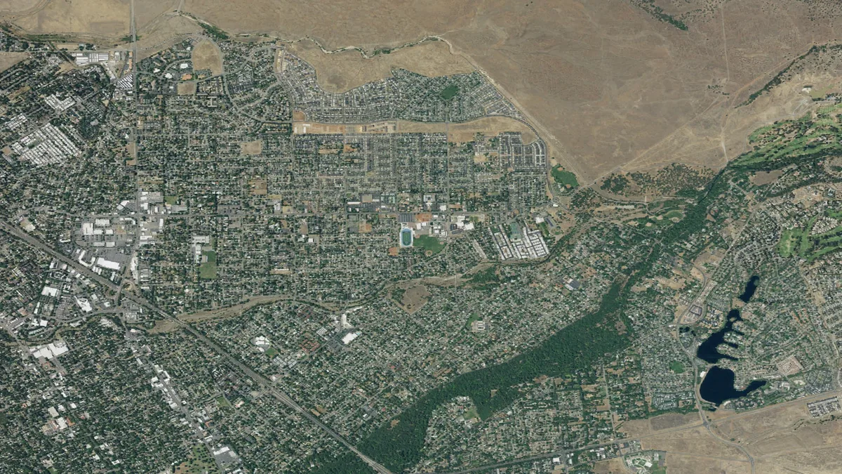 Aerial view centered on Chico, California
