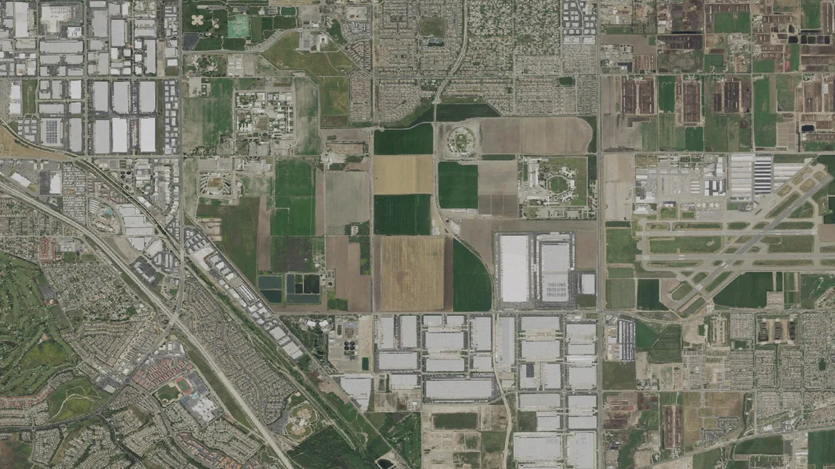 Aerial view centered on Chino, California