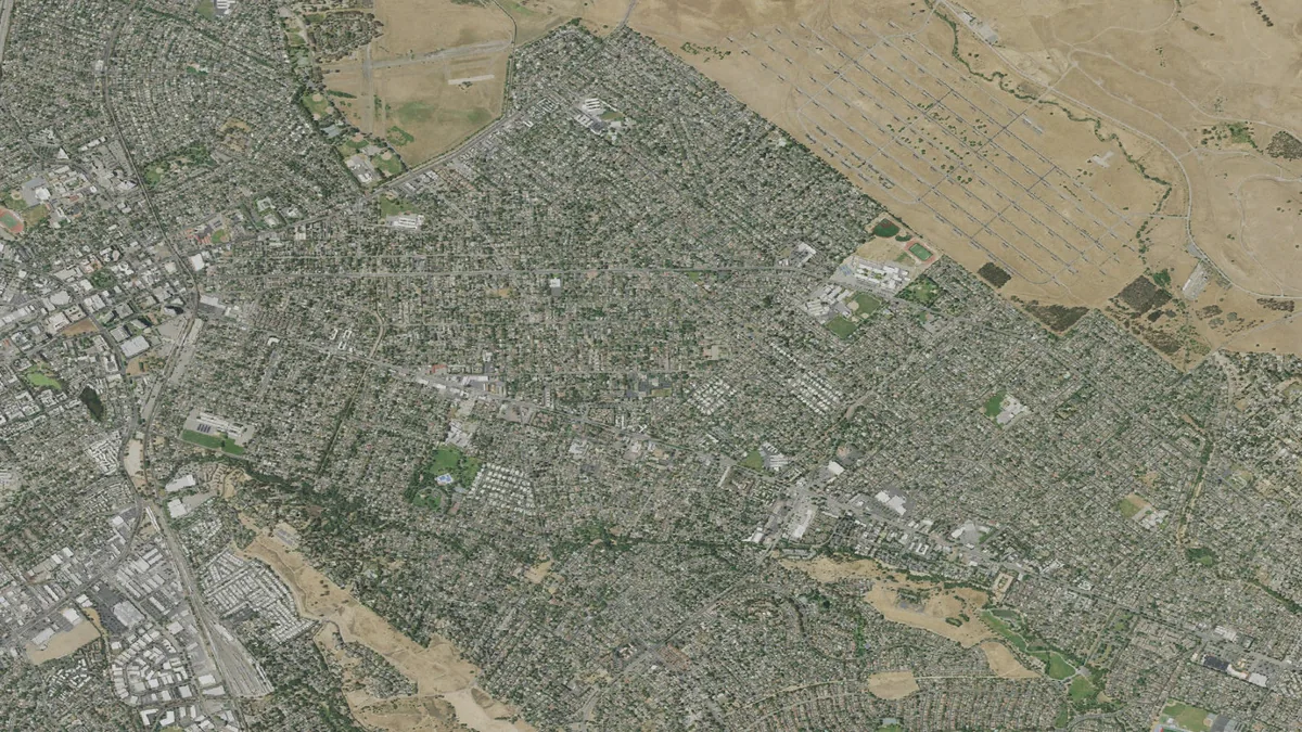 Aerial view centered on Concord, California