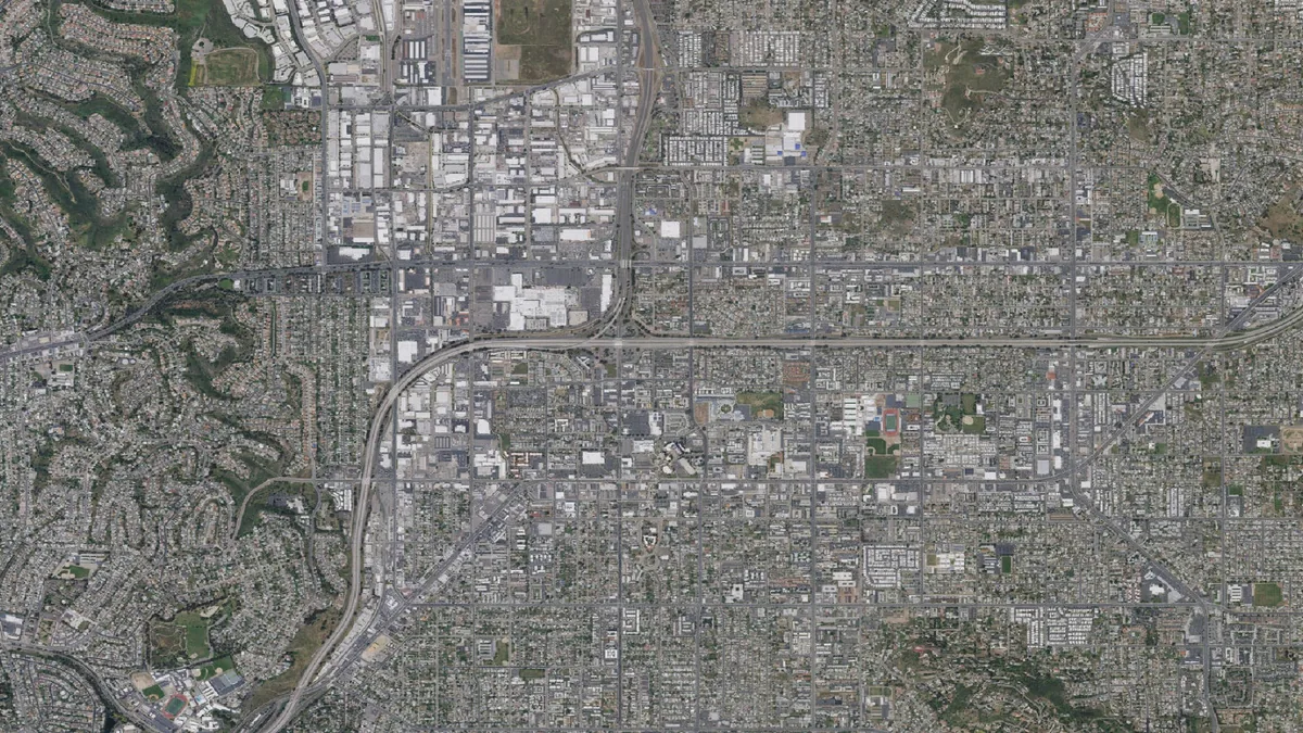 Aerial view centered on El Cajon, California
