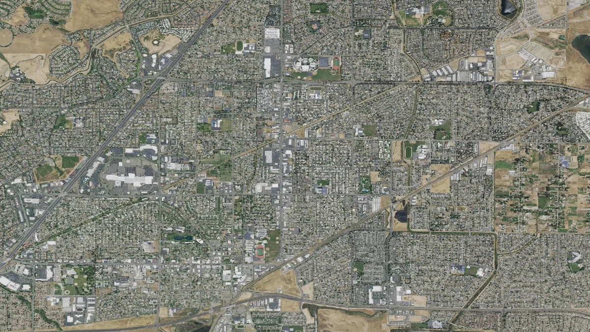 Aerial view centered on Fairfield, California