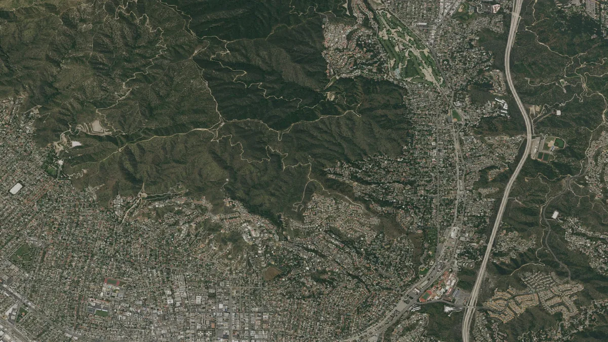 Aerial view centered on Glendale, California