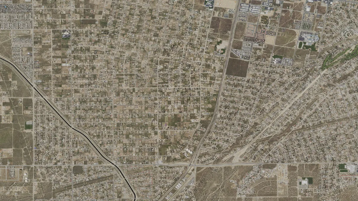 Aerial view centered on Hesperia, California