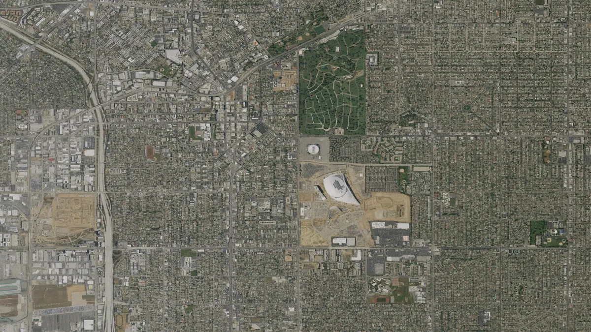 Aerial view centered on Inglewood, California