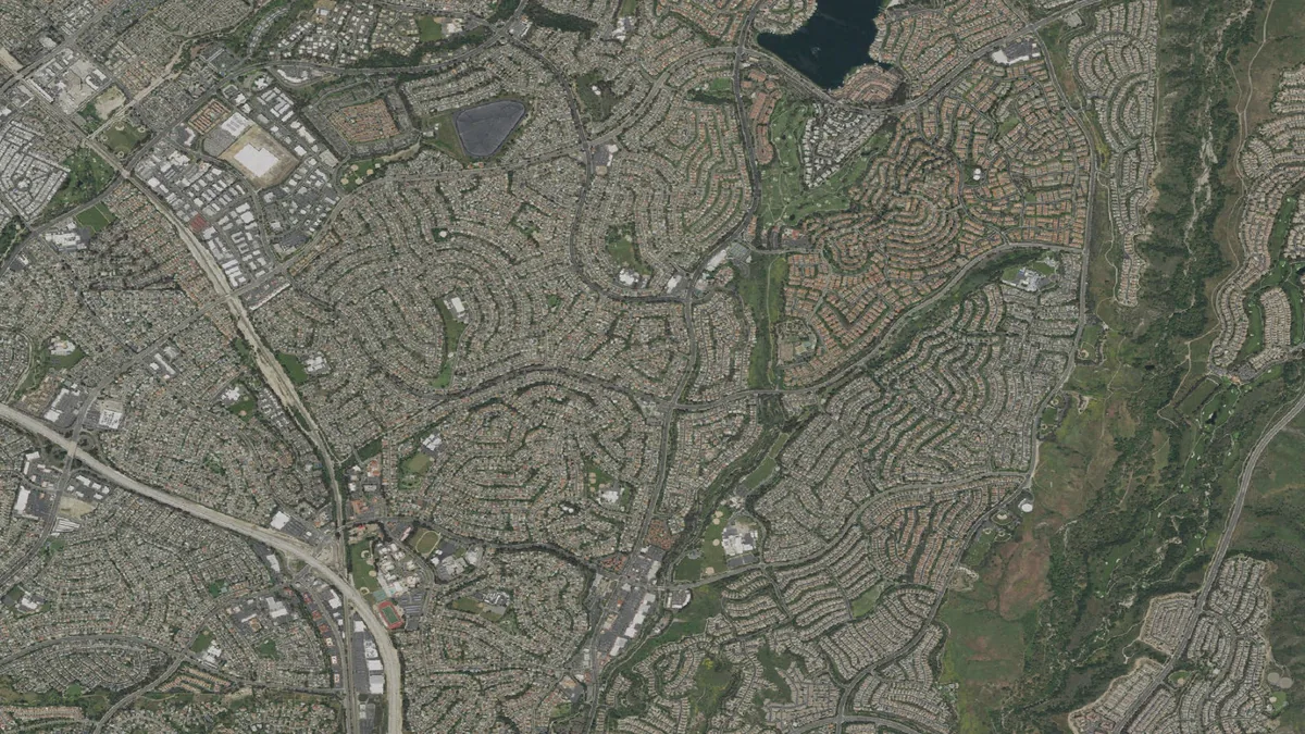 Aerial view centered on Mission Viejo, California