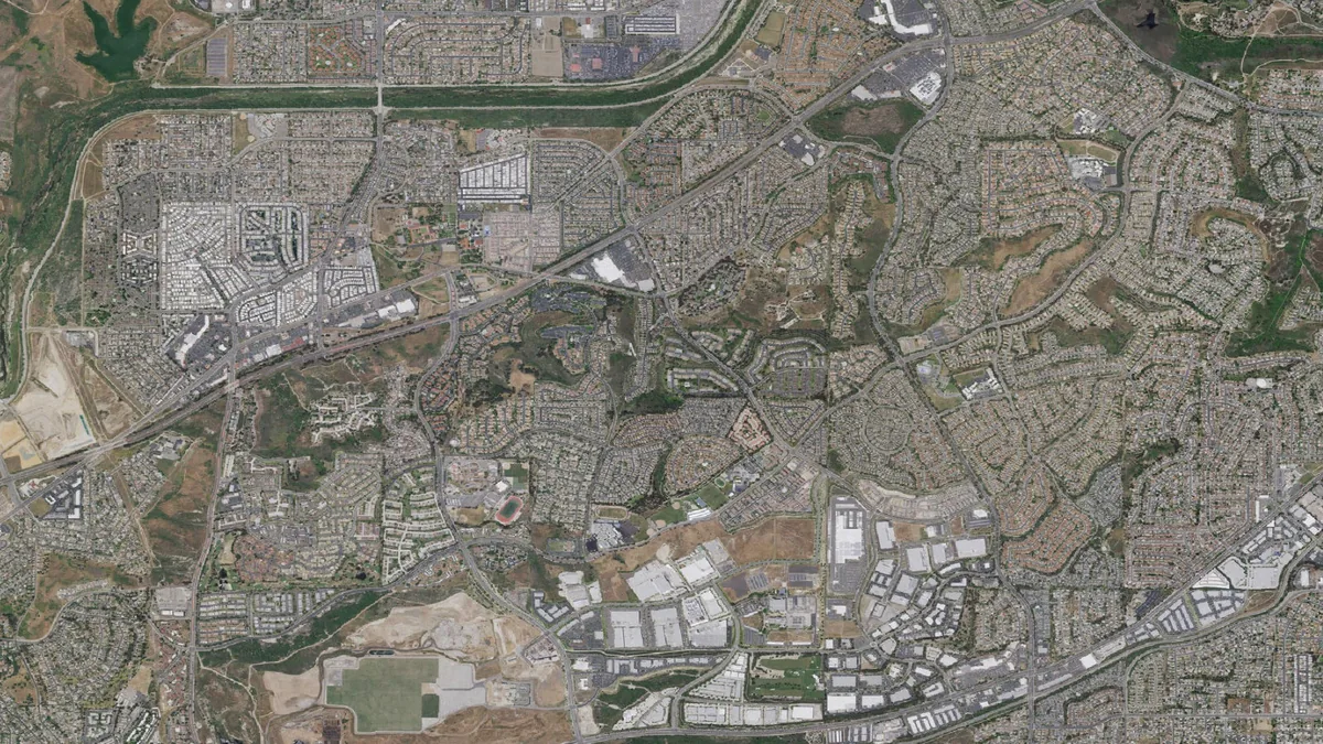Aerial view centered on Oceanside, California