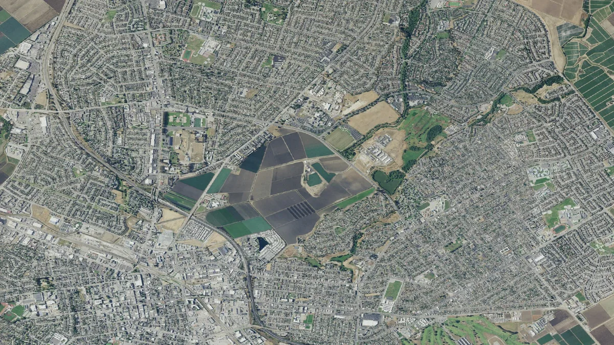 Aerial view centered on Salinas, California