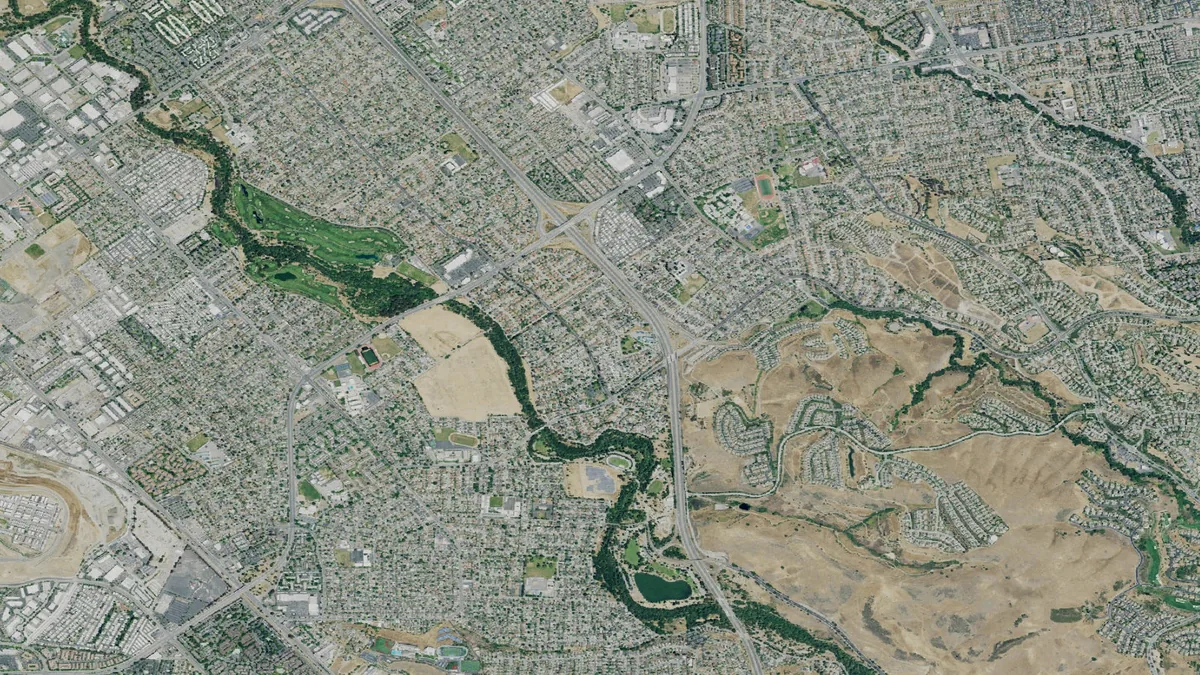 Aerial view centered on San Jose, California
