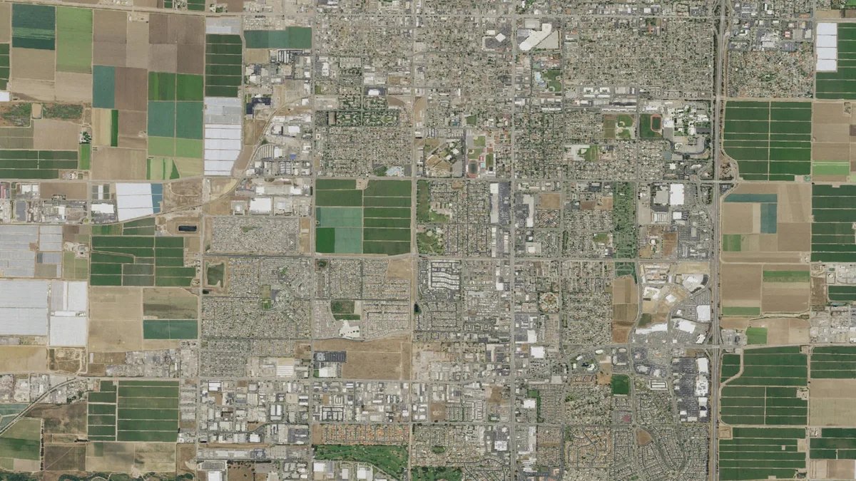 Aerial view centered on Santa Maria, California