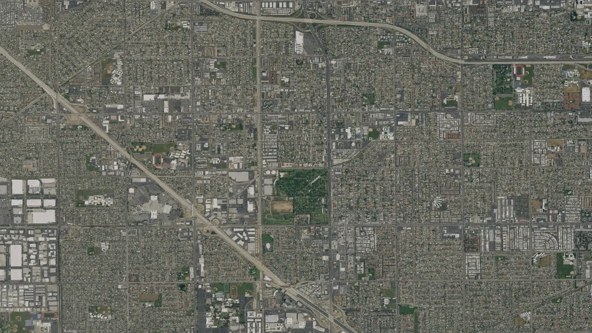 Aerial view centered on Westminster, California